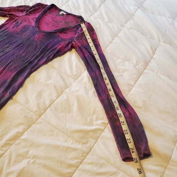 Maurices small womens thin long sleeve purple tie-dye top - Picture 7 of 10